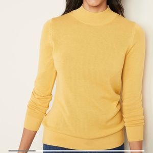 Old Navy Yellow Cotton Mock Turtleneck Sweater